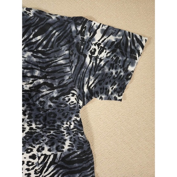 Akademiks Shirt Mens Small S Zebra Leopard Regular Fit Cotton Short Sleeve NWT 2 - Picture 4 of 10